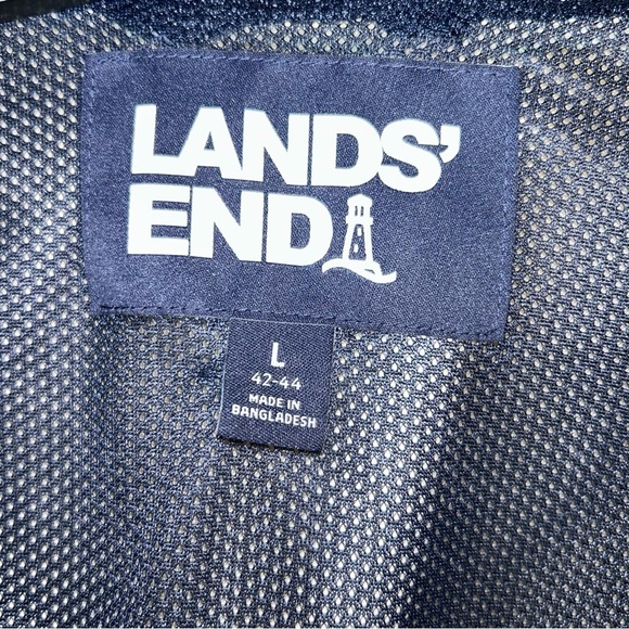 Lands End Mens L 42-44 Squall Classic Light Weight Cream Waterproof Nylon Jacket - Picture 3 of 12